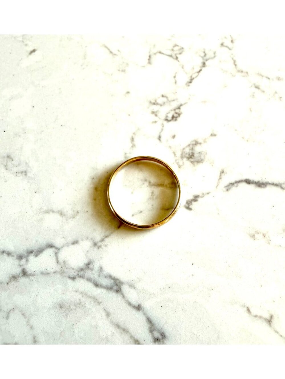10K Yellow Gold 2mm Domed Band Ring, Stamped 10K, Size 7.5